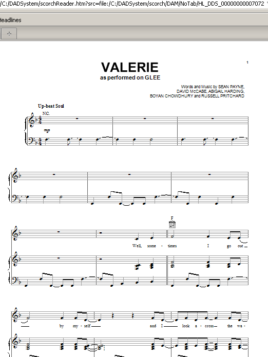 Glee Cast Valerie Sheet Music Notes & Chords for Easy Piano - Download or Print PDF