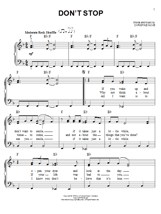 Preview Glee Cast Don't Stop Pop sheet music, notes and chords for Voice, SKU: 183172 Don't Stop sheet music
