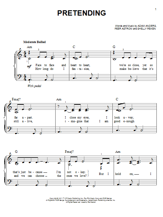 Glee Cast Pretending Sheet Music in F# Minor (transposable