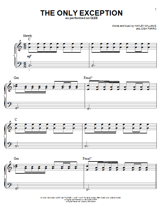 The Only Exception sheet music