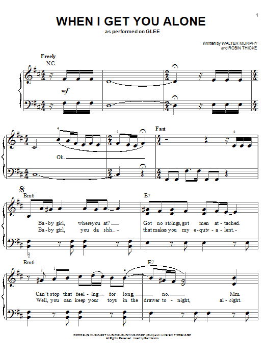 When I Get You Alone sheet music