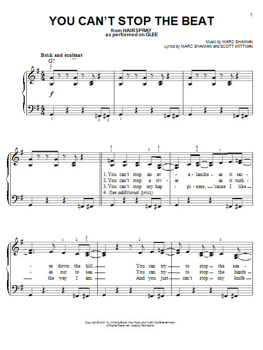 Glee Cast You Can T Stop The Beat Sheet Music Download Pdf Score 654