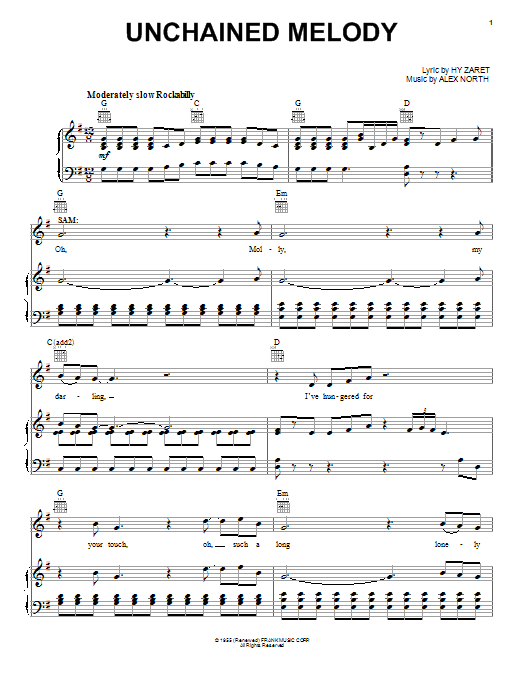 Glen Ballard Unchained Melody Sheet Music Notes & Chords for Piano, Vocal & Guitar (Right-Hand Melody) - Download or Print PDF