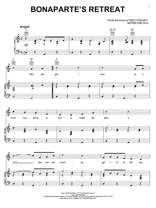 Glen Campbell Bonaparte's Retreat Sheet Music Notes & Chords for Lyrics & Piano Chords - Download or Print PDF