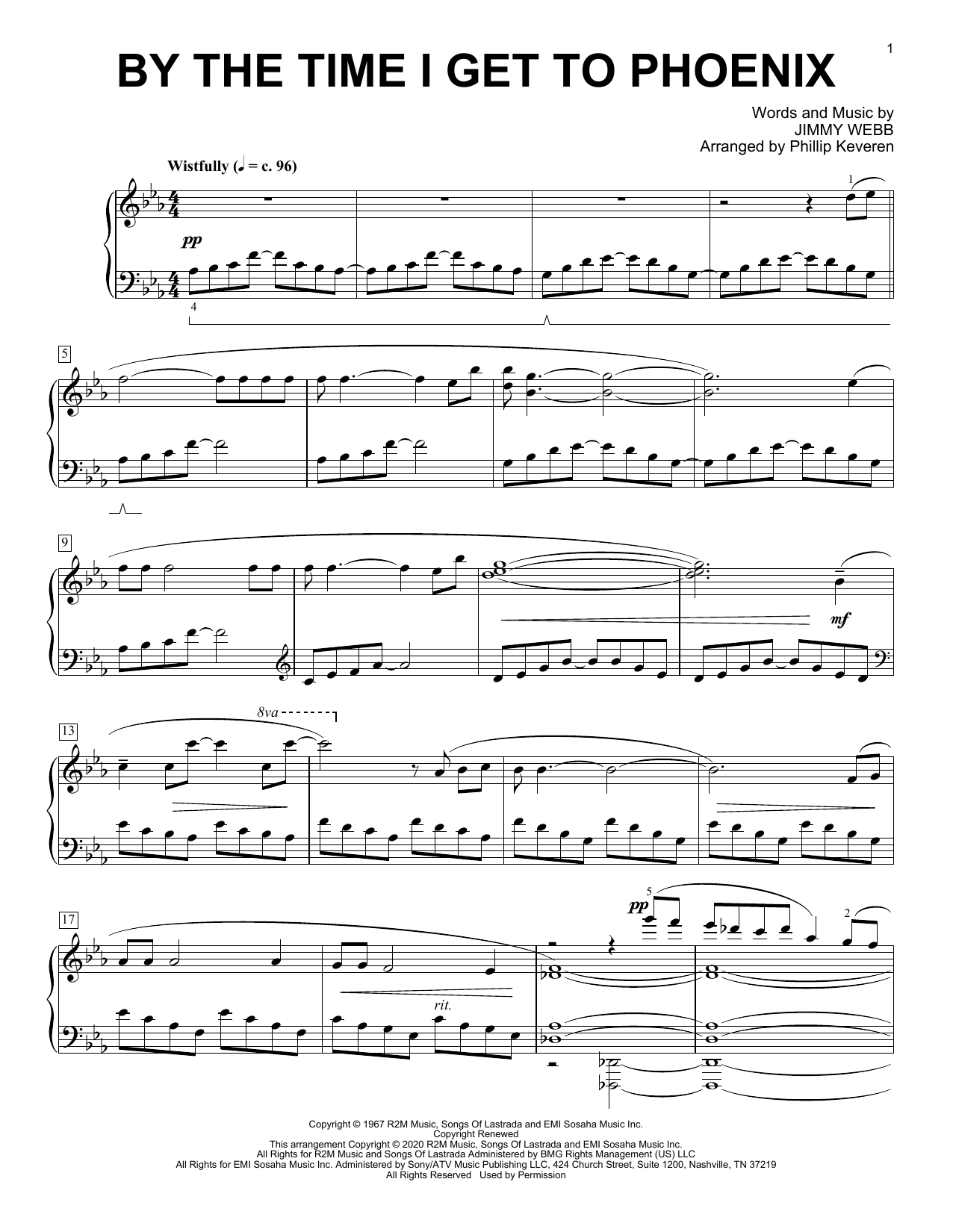 Glen Campbell By The Time I Get To Phoenix [Classical version] (arr. Phillip Keveren) Sheet Music Notes & Chords for Piano Solo - Download or Print PDF