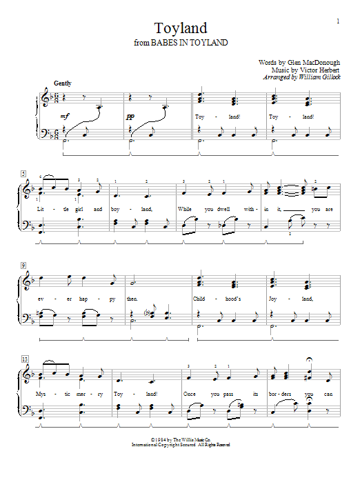 Glen MacDonough Toyland Sheet Music Notes & Chords for OCRNA - Download or Print PDF