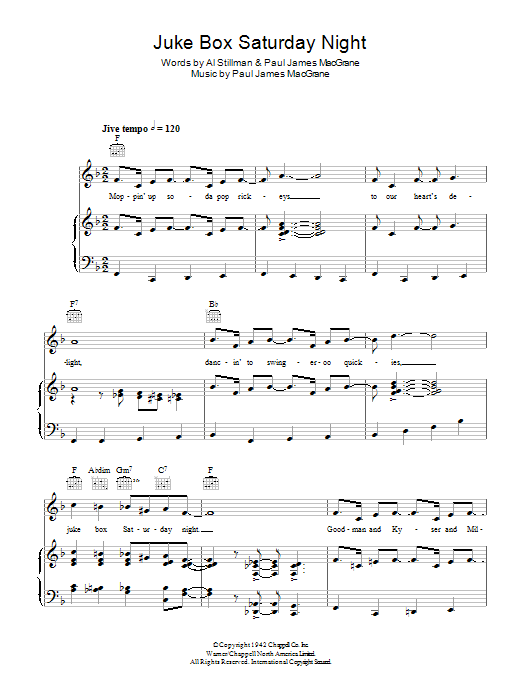 Glen Miller Juke Box Saturday Night Sheet Music Notes & Chords for Piano, Vocal & Guitar (Right-Hand Melody) - Download or Print PDF