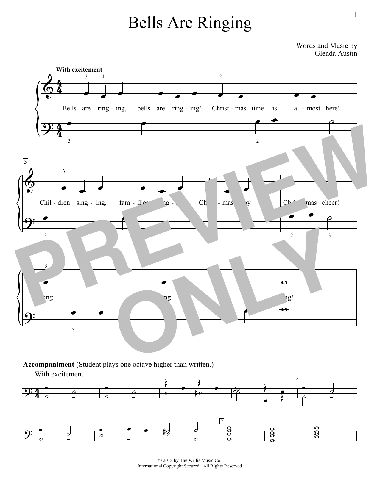 Glenda Austin Bells Are Ringing Sheet Music Notes & Chords for Educational Piano - Download or Print PDF