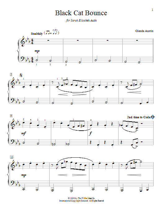 Glenda Austin Black Cat Bounce Sheet Music Notes & Chords for Educational Piano - Download or Print PDF