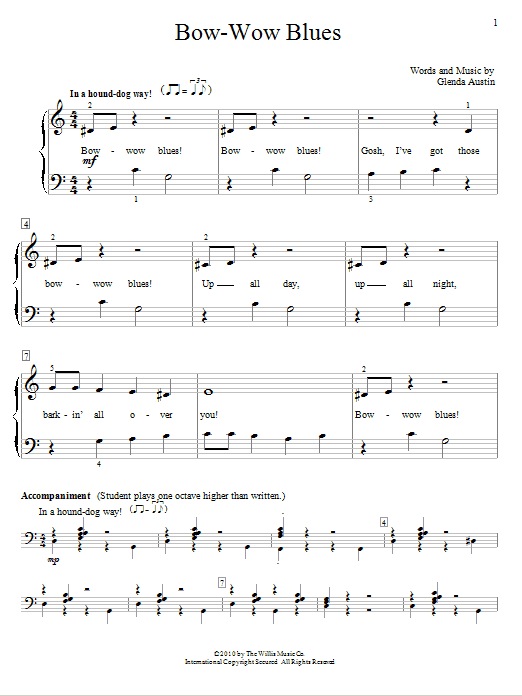 Glenda Austin Bow-Wow Blues Sheet Music Notes & Chords for Educational Piano - Download or Print PDF