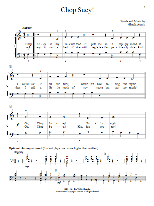 Glenda Austin Chop Suey! Sheet Music Notes & Chords for Educational Piano - Download or Print PDF