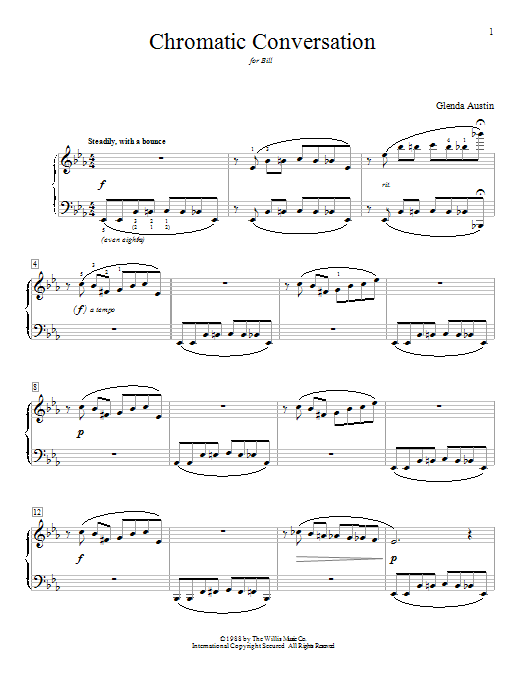 Glenda Austin Chromatic Conversation Sheet Music Notes & Chords for Educational Piano - Download or Print PDF