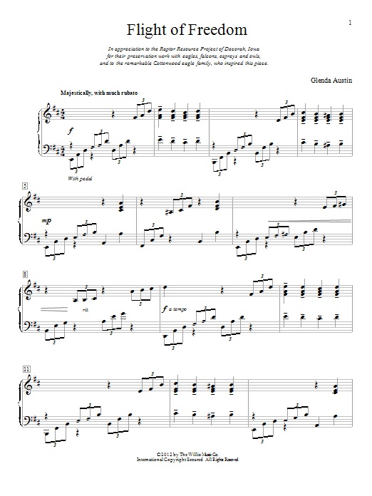 Glenda Austin Flight Of Freedom Sheet Music Notes & Chords for Educational Piano - Download or Print PDF