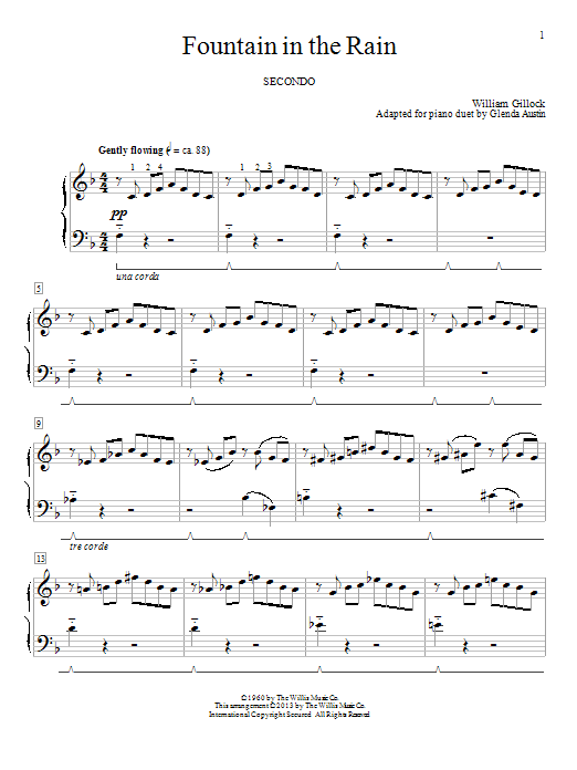 Glenda Austin Fountain In The Rain Sheet Music Notes & Chords for Piano Duet - Download or Print PDF