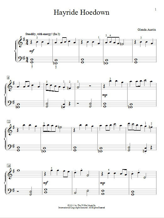 Glenda Austin Hayride Hoedown Sheet Music Notes & Chords for Educational Piano - Download or Print PDF