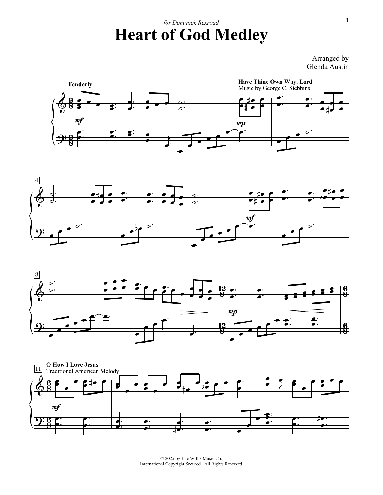 Glenda Austin Heart Of God Medley Sheet Music Notes & Chords for Educational Piano - Download or Print PDF