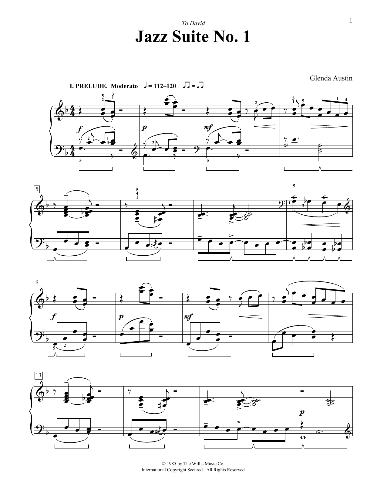 Glenda Austin Jazz Suite No. 1 Sheet Music Notes & Chords for Educational Piano - Download or Print PDF
