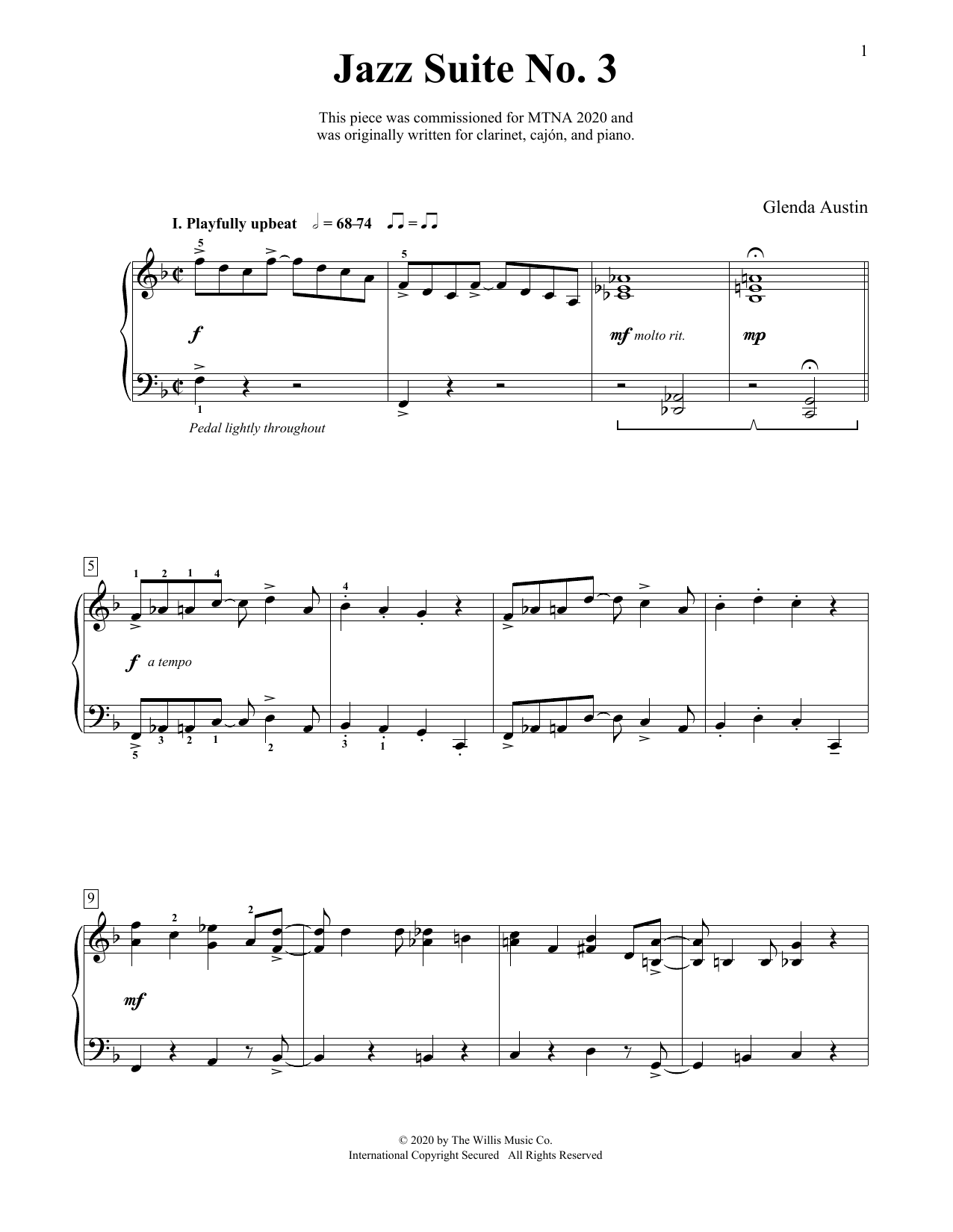 Glenda Austin Jazz Suite No. 3 Sheet Music Notes & Chords for Educational Piano - Download or Print PDF