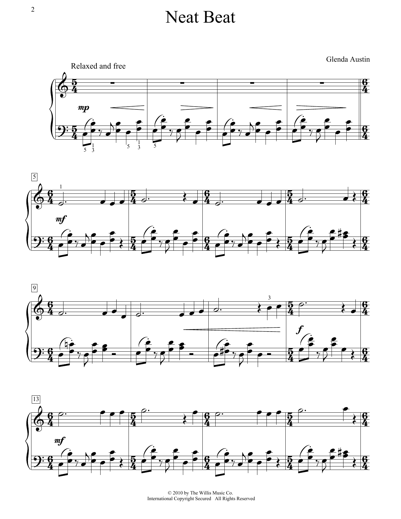 Glenda Austin Neat Beat Sheet Music Notes & Chords for Piano - Download or Print PDF