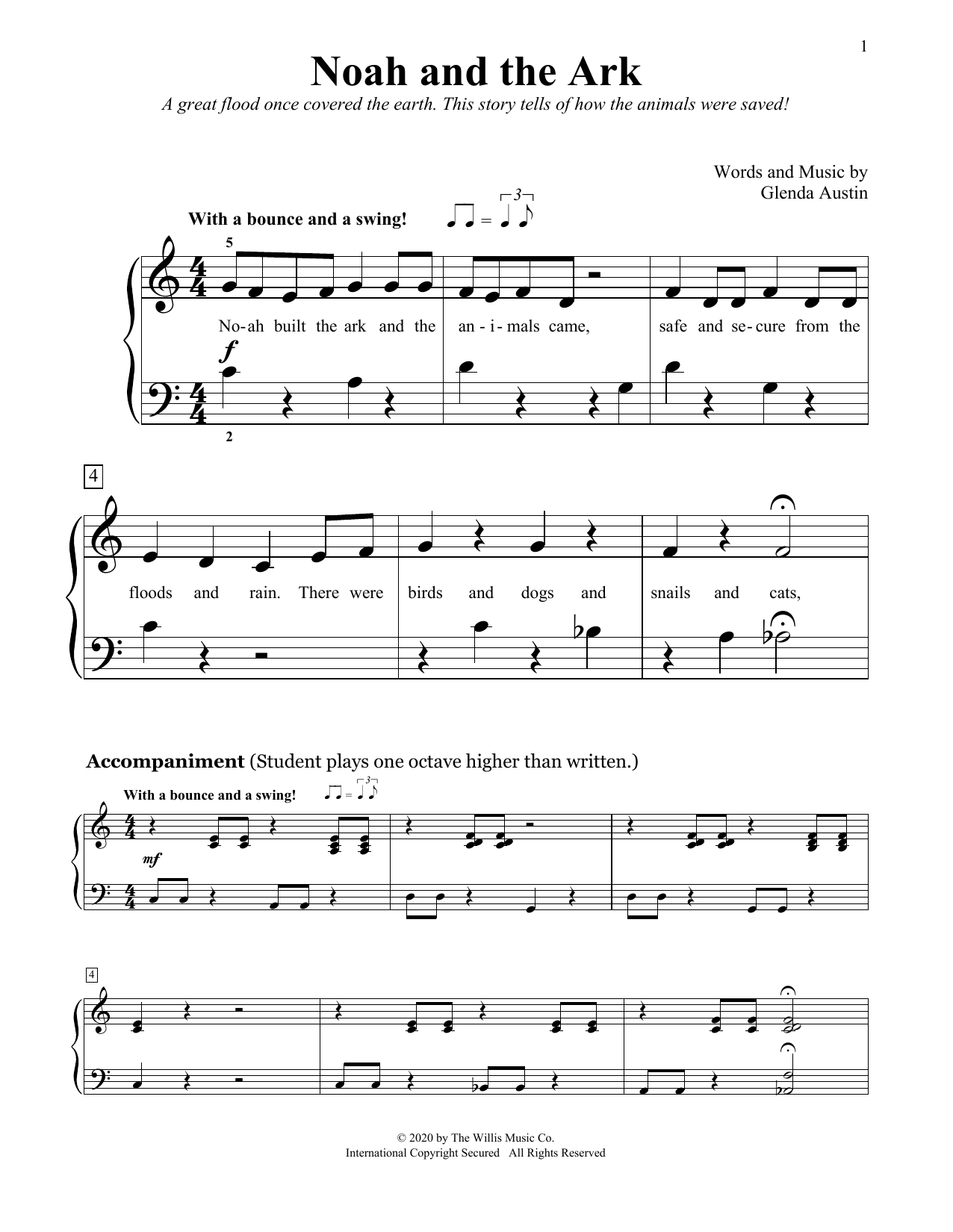 Glenda Austin Noah And The Ark Sheet Music Notes & Chords for Educational Piano - Download or Print PDF