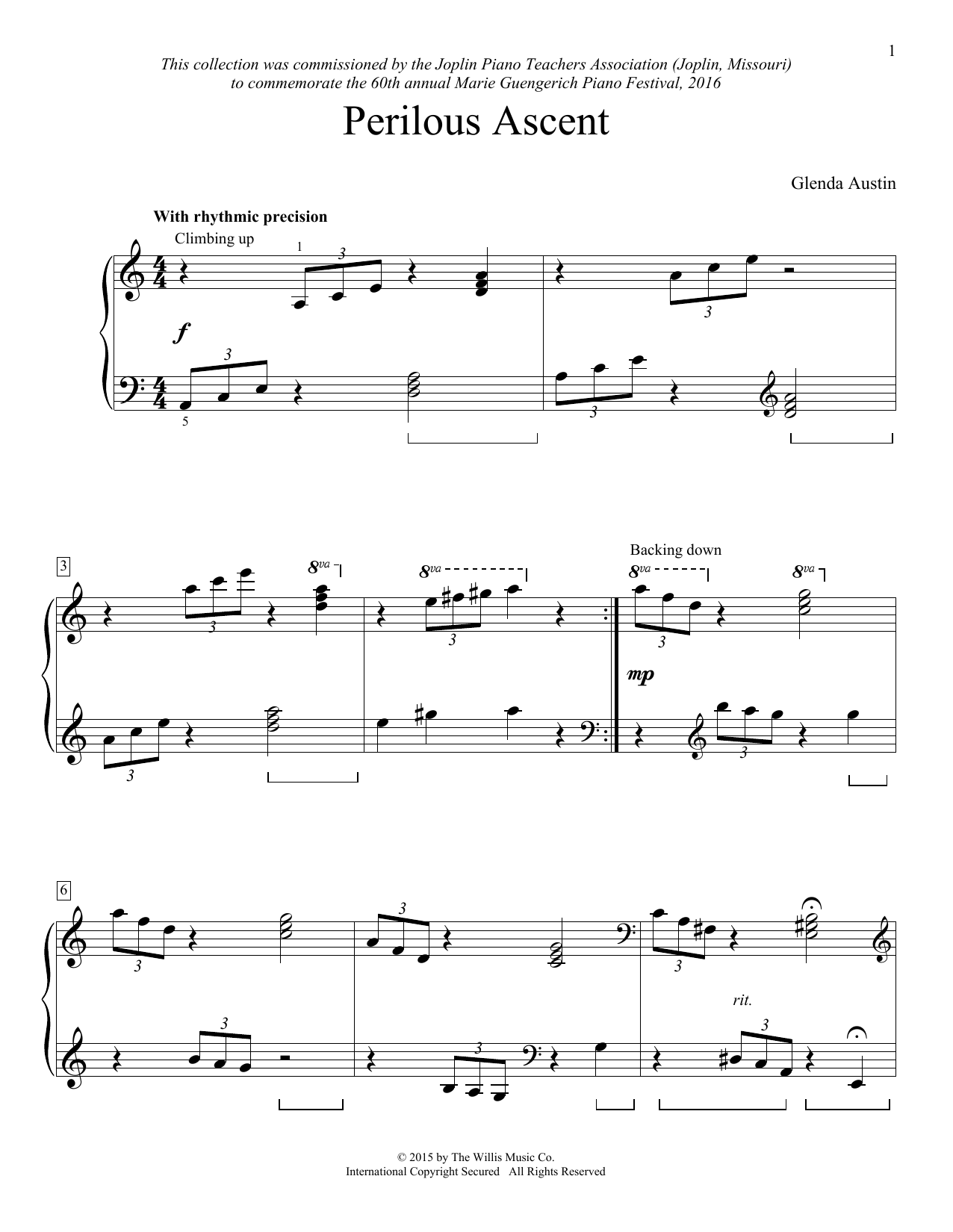 Glenda Austin Perilous Ascent Sheet Music Notes & Chords for Educational Piano - Download or Print PDF