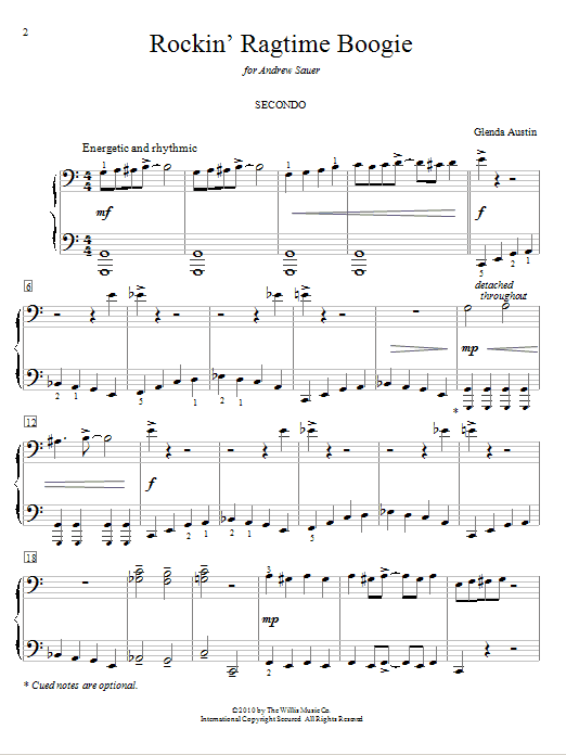 Glenda Austin Rockin' Ragtime Boogie Sheet Music Notes & Chords for Piano - Download or Print PDF