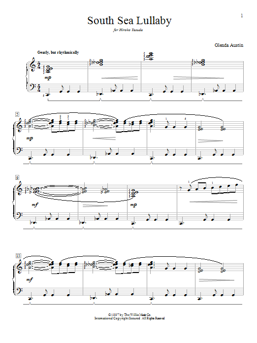 Glenda Austin South Sea Lullaby Sheet Music Notes & Chords for Educational Piano - Download or Print PDF