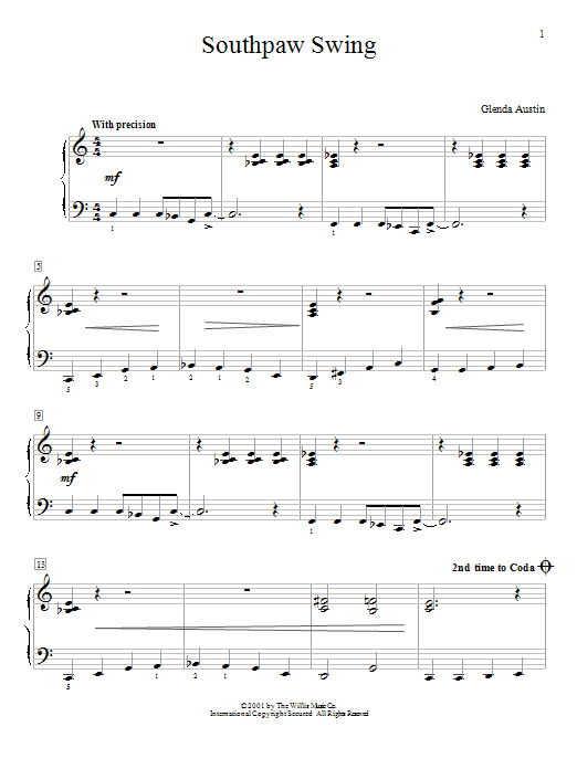 Glenda Austin Southpaw Swing Sheet Music Notes & Chords for Educational Piano - Download or Print PDF