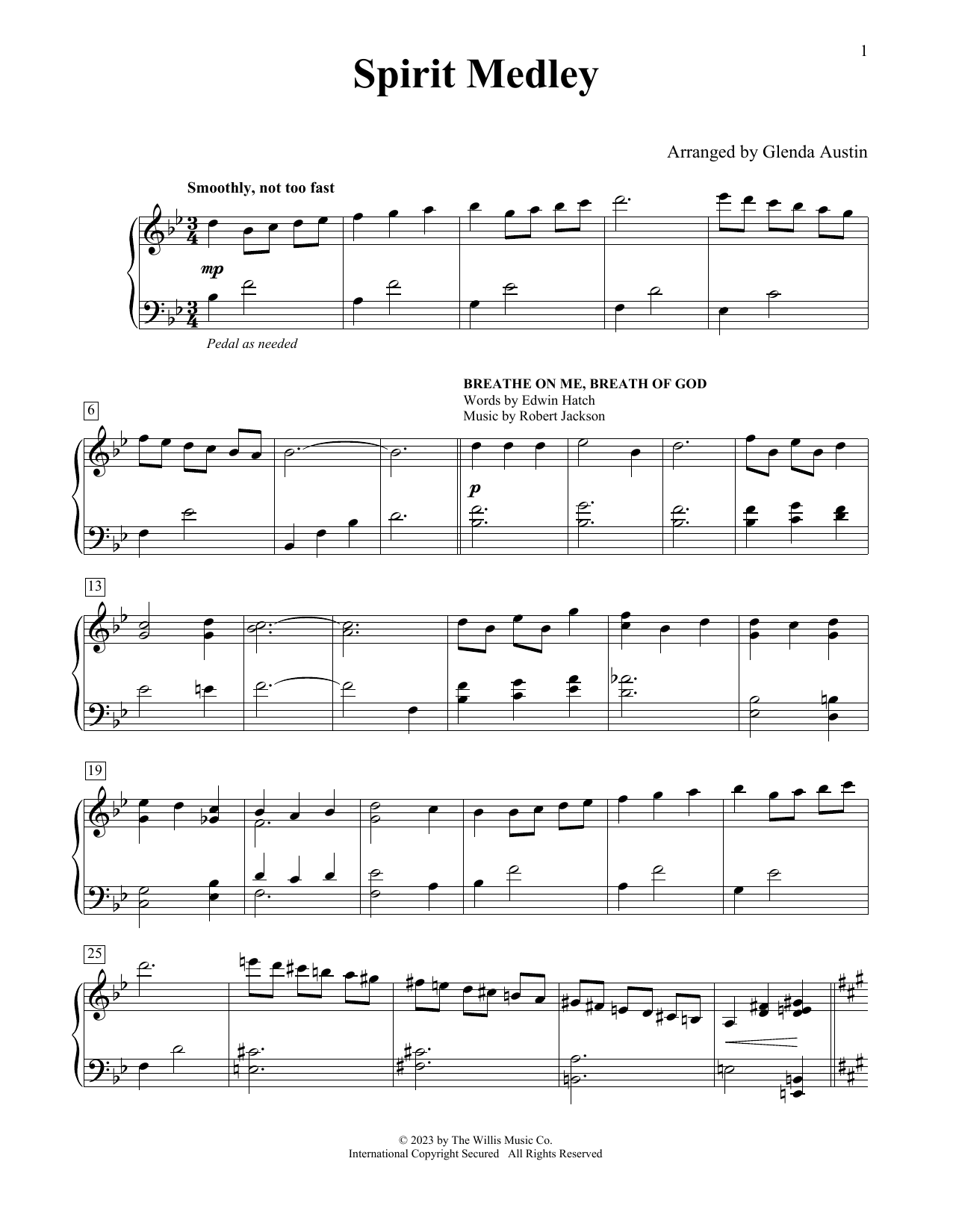 Glenda Austin Spirit Medley Sheet Music Notes & Chords for Educational Piano - Download or Print PDF