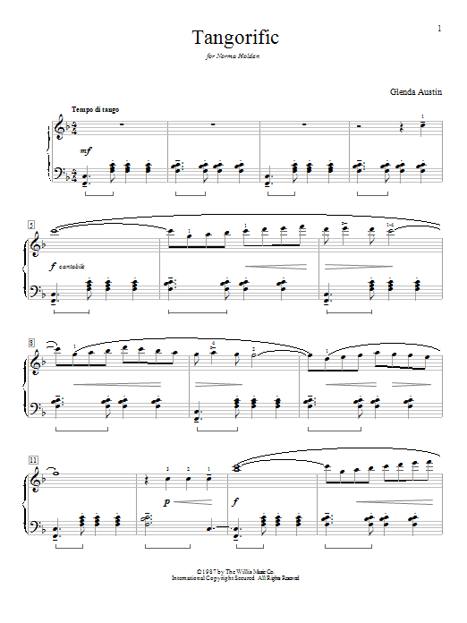 Glenda Austin Tangorific Sheet Music Notes & Chords for Educational Piano - Download or Print PDF