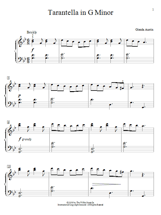 Glenda Austin Tarantella In G Minor Sheet Music Notes & Chords for Educational Piano - Download or Print PDF