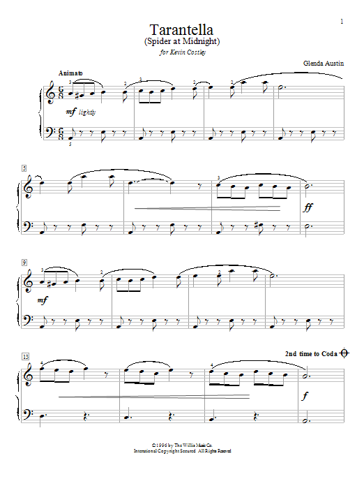 Glenda Austin Tarantella (Spider At Midnight) Sheet Music Notes & Chords for Educational Piano - Download or Print PDF