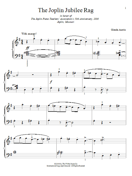 Glenda Austin The Joplin Jubilee Rag Sheet Music Notes & Chords for Educational Piano - Download or Print PDF