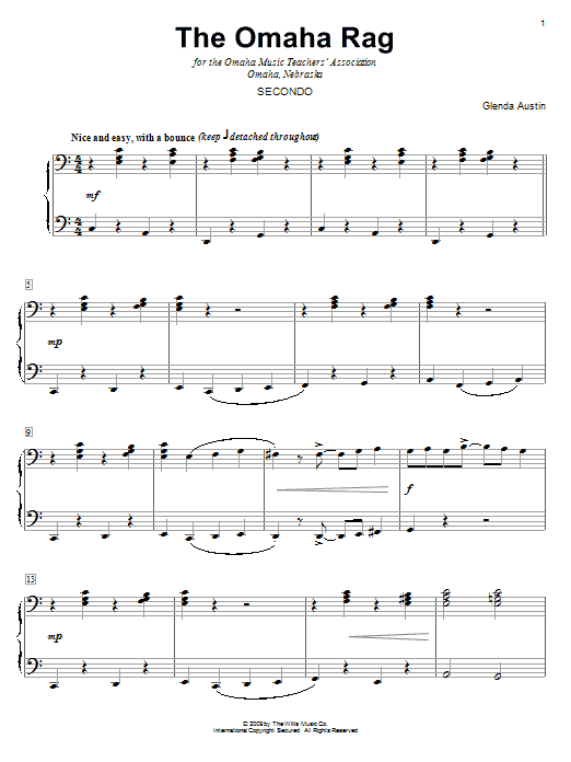 Glenda Austin The Omaha Rag Sheet Music Notes & Chords for Piano - Download or Print PDF