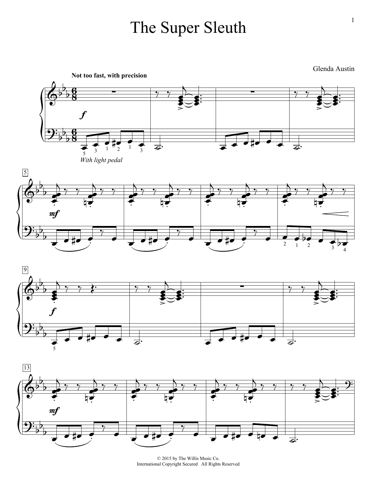 Glenda Austin The Super Sleuth Sheet Music Notes & Chords for Educational Piano - Download or Print PDF