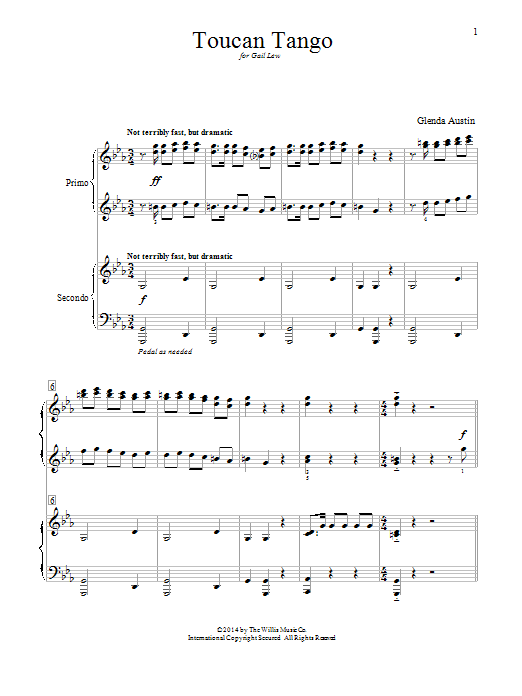 Glenda Austin Toucan Tango Sheet Music Notes & Chords for Piano Duet - Download or Print PDF
