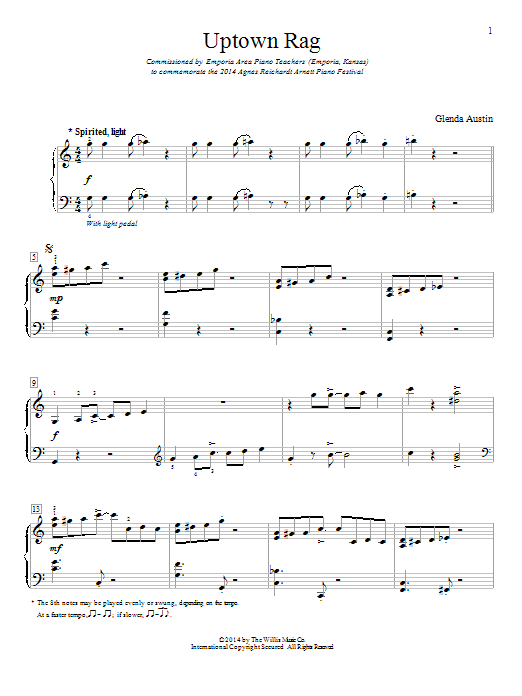 Glenda Austin Uptown Rag Sheet Music Notes & Chords for Educational Piano - Download or Print PDF