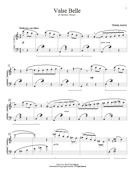 Glenda Austin Valse Belle Sheet Music Notes & Chords for Educational Piano - Download or Print PDF