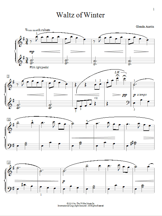Glenda Austin Waltz Of Winter Sheet Music Notes & Chords for Educational Piano - Download or Print PDF