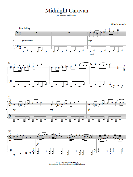 Preview Glenda Austin Midnight Caravan Pop sheet music, notes and chords for Educational Piano, SKU: 94956 Midnight Caravan sheet music