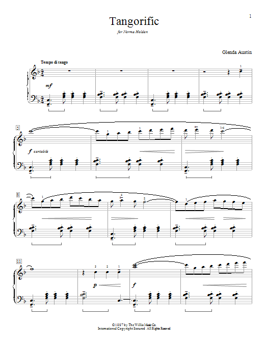 Preview Glenda Austin Tangorific Pop sheet music, notes and chords for Educational Piano, SKU: 94953 Tangorific sheet music