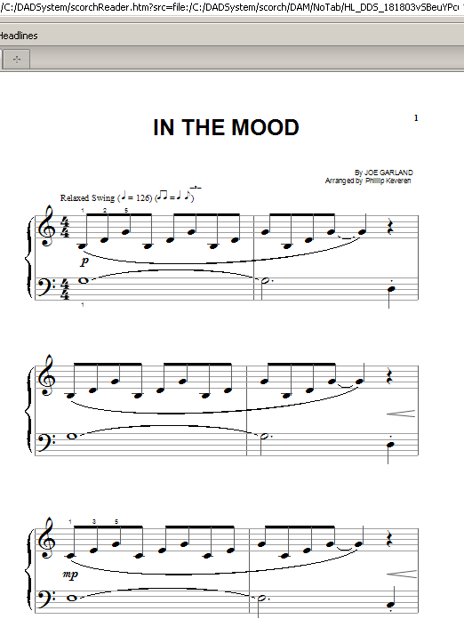 Phillip Keveren In The Mood Sheet Music Notes & Chords for Piano (Big Notes) - Download or Print PDF