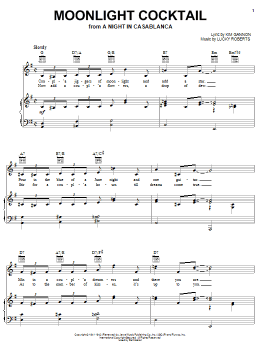 Glenn Miller Moonlight Cocktail Sheet Music Notes & Chords for Real Book – Melody & Chords - Download or Print PDF