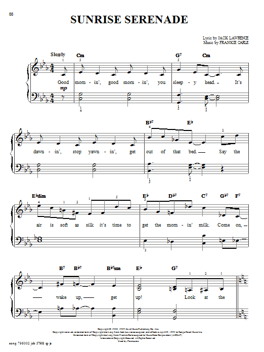 Glenn Miller Sunrise Serenade Sheet Music Notes & Chords for Easy Piano - Download or Print PDF