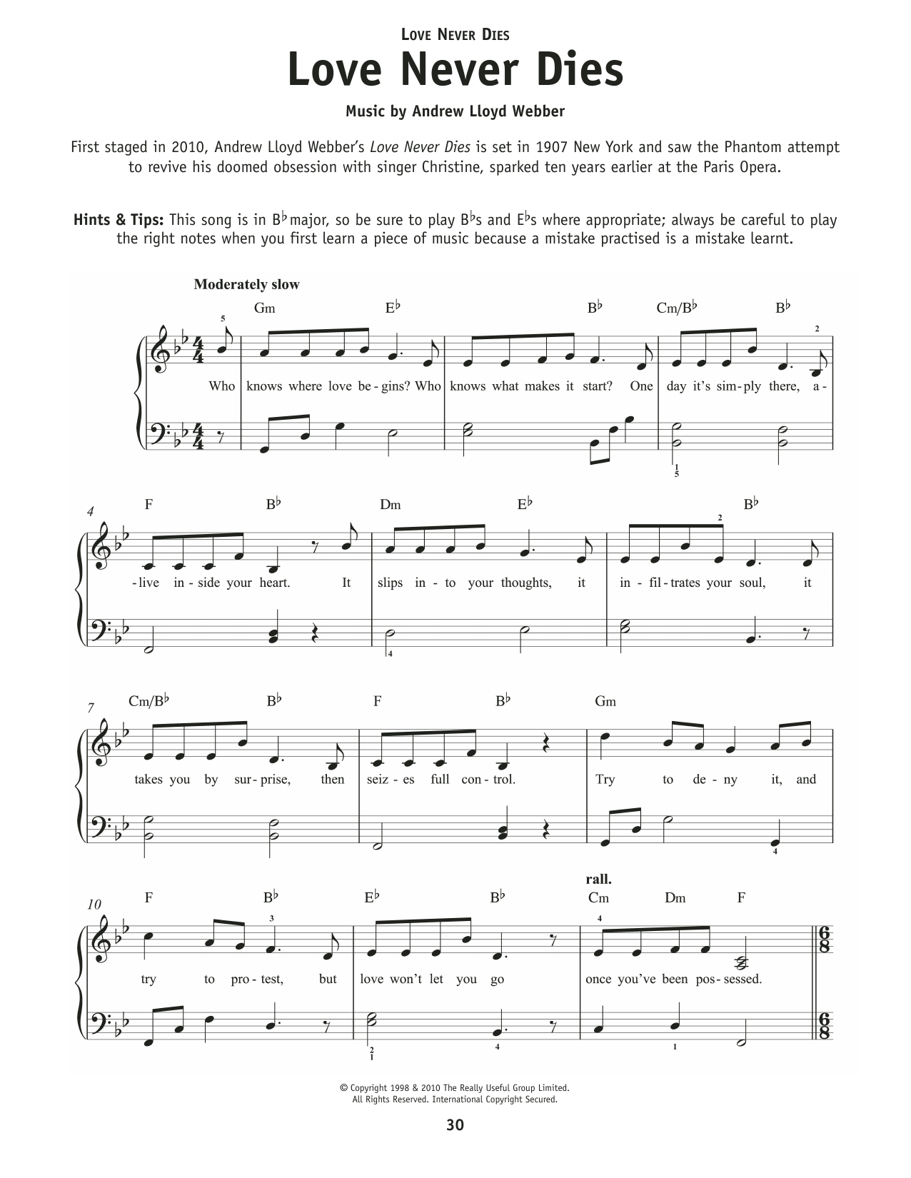 Glenn Slater Love Never Dies Sheet Music Notes & Chords for Really Easy Piano - Download or Print PDF Glenn Slater Love Never Dies Sheet Music Notes & Chords for Really Easy Piano - Download or Print PDF