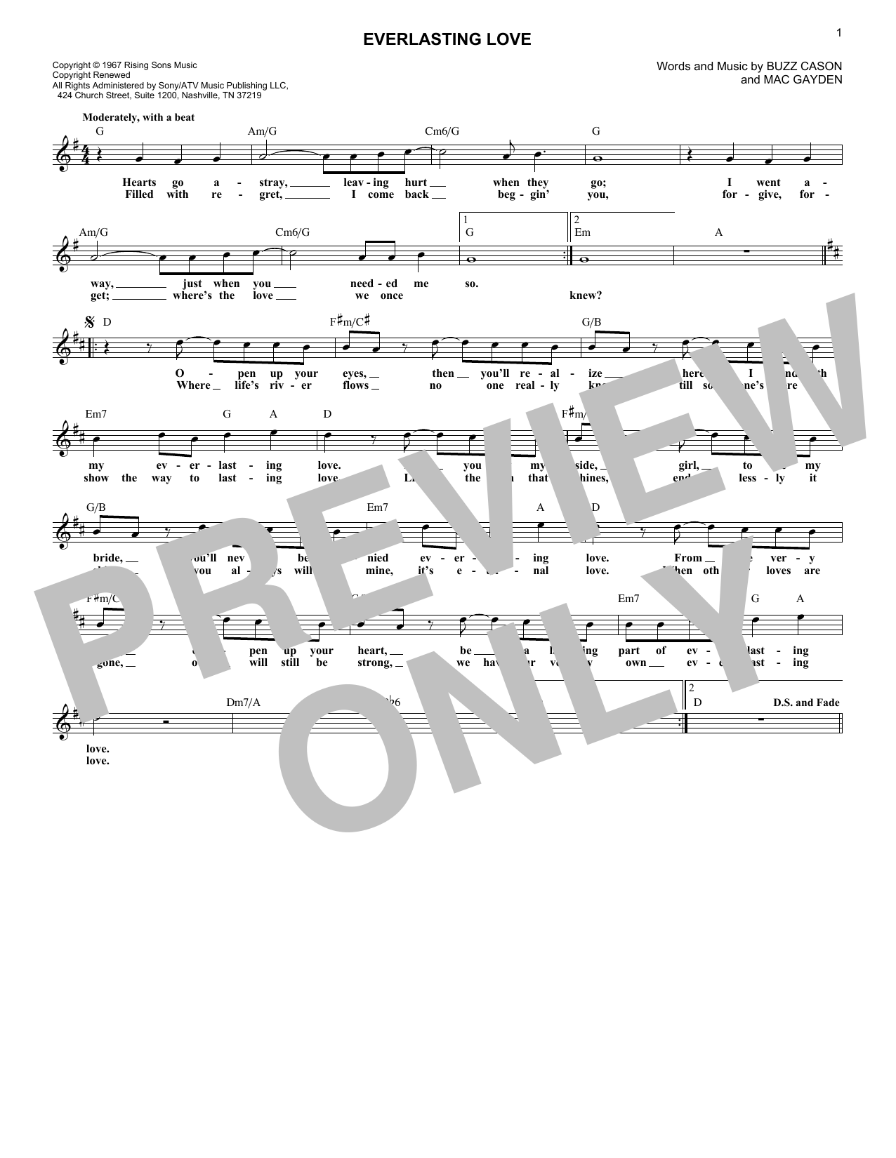 Gloria Estefan Everlasting Love Sheet Music Notes & Chords for Lead Sheet / Fake Book - Download or Print PDF