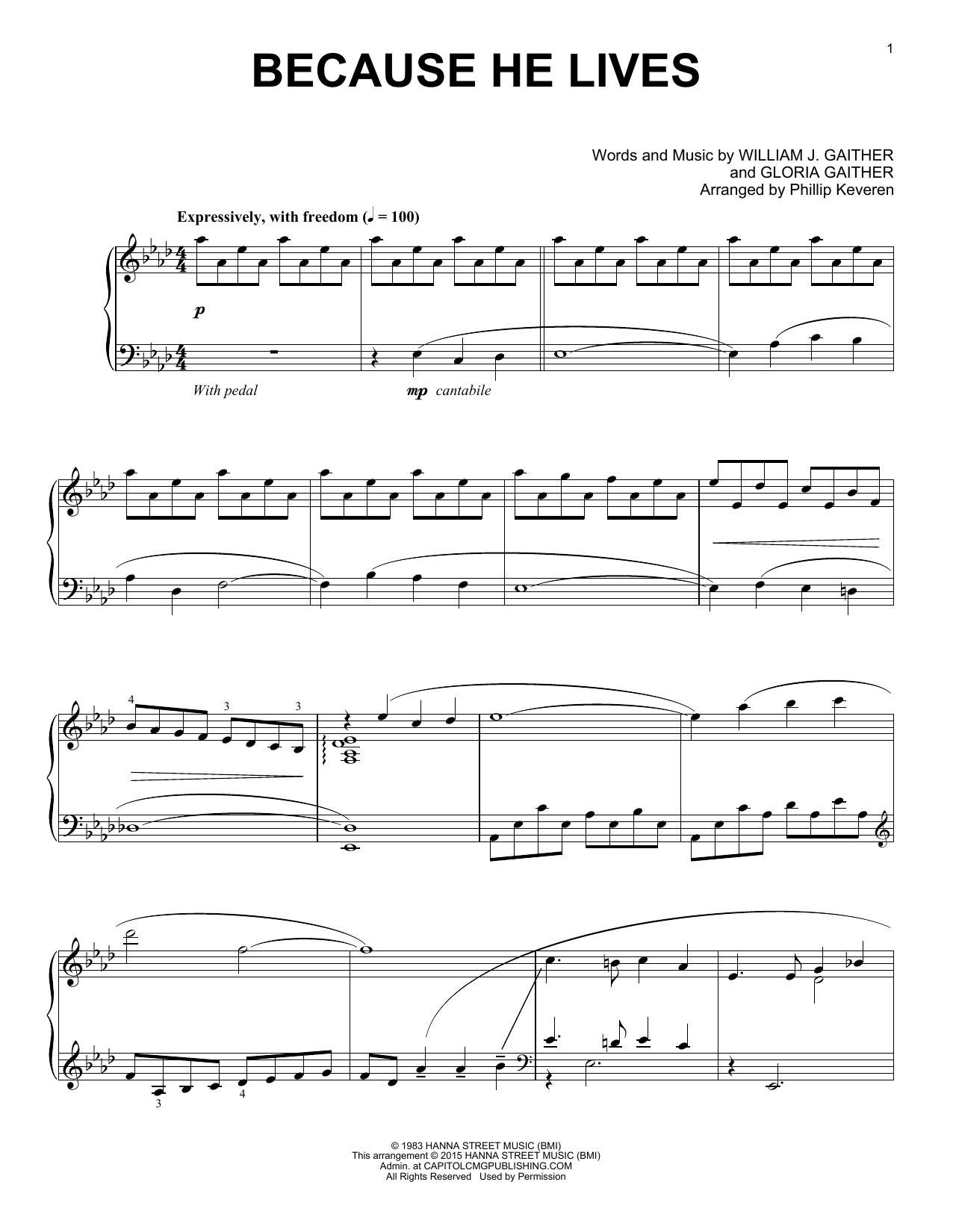 Phillip Keveren Because He Lives Sheet Music Notes & Chords for Piano - Download or Print PDF