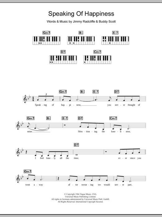 Gloria Lynne Speaking Of Happiness Sheet Music Notes & Chords for Keyboard - Download or Print PDF