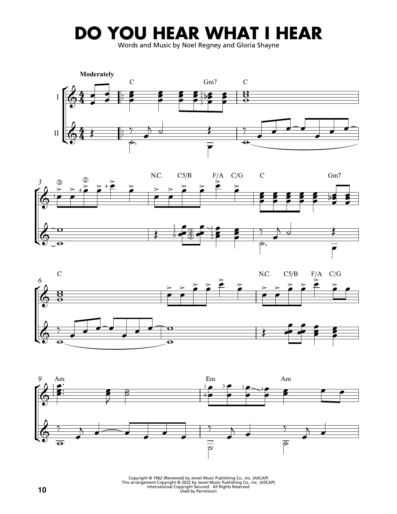 Gloria Shayne Do You Hear What I Hear (arr. Mark Phillips) Sheet Music Notes & Chords for Easy Guitar Tab - Download or Print PDF