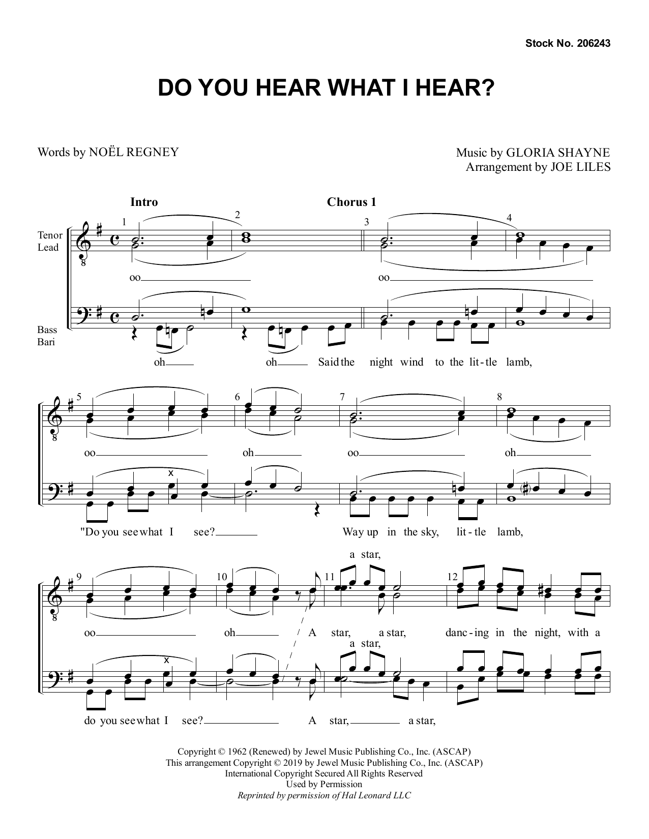 Gloria Shayne Do You Hear What I Hear? (arr. Joe Liles) Sheet Music Notes & Chords for TTBB Choir - Download or Print PDF